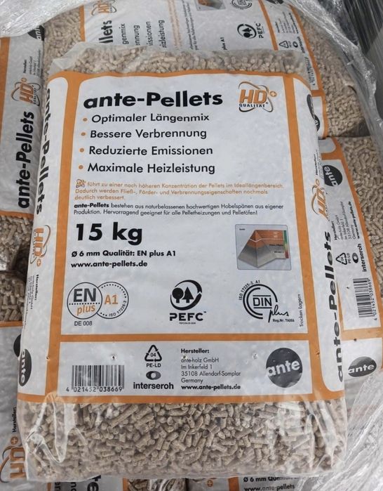 Pellet A1 6mm certyfikowany.  Sosnowy.