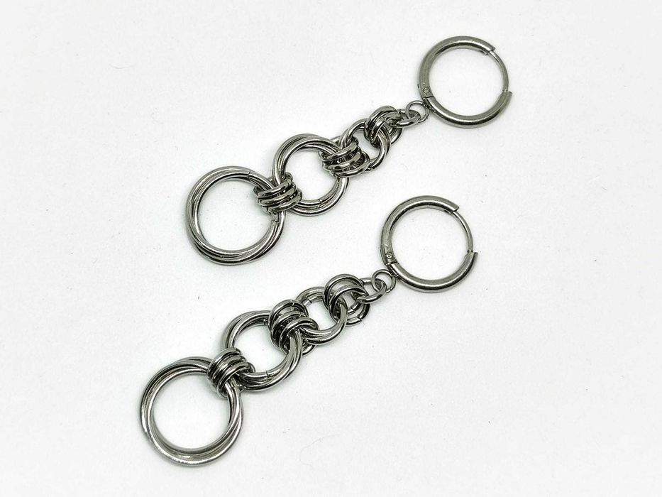 Kolczyki chainmaille stal chirurgiczna goth industrial wodoodporne
