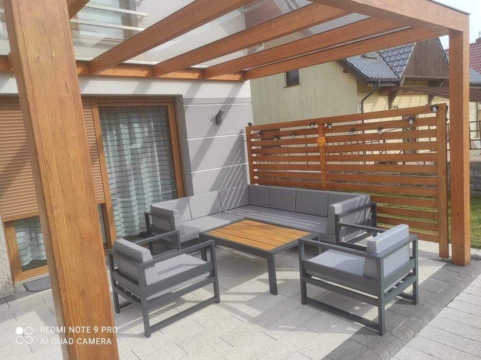 Producent Meble tarasowe ALUMINIOWE narożnik na taras 100% Polski + gratis wysyłka