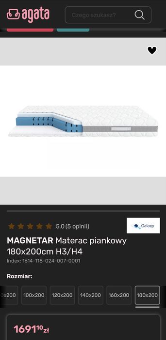 Materac jak nowy 180x200
