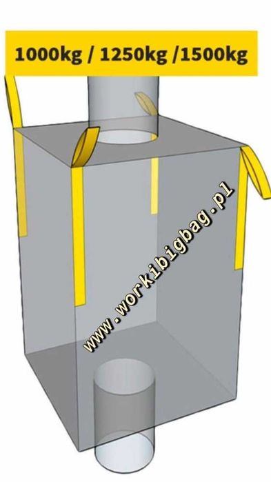 worki BIG BAG 90/92/162 nowe big bag bagi z lejem  ATEST spożywczy