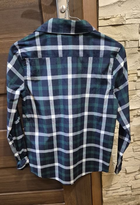 Koszula dla chłopca  w kratę zielona 152 Pepco