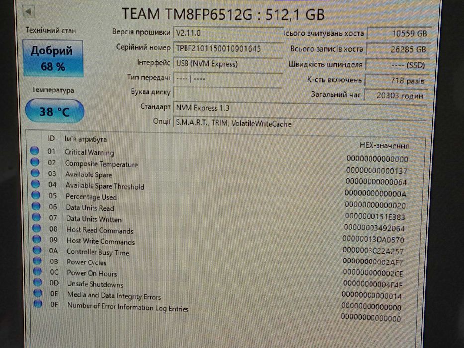 512Gb SSD Team NVMe M.2 Gen3x4