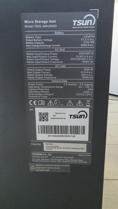 Зарядна станція TSun 5kw 5кв Lifepo4