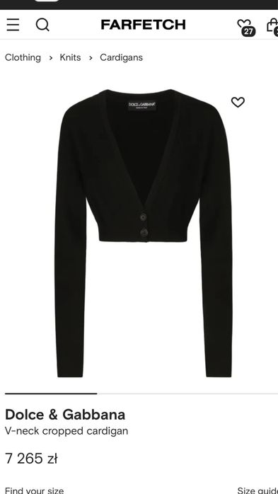 Sweterek Dolce Gabbana czarny krotki