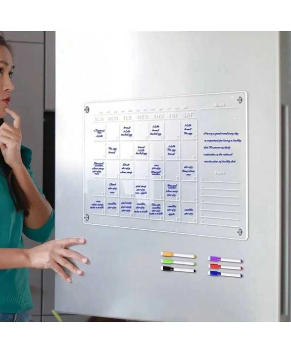 Calendário Mensal Magnético em Acrílico