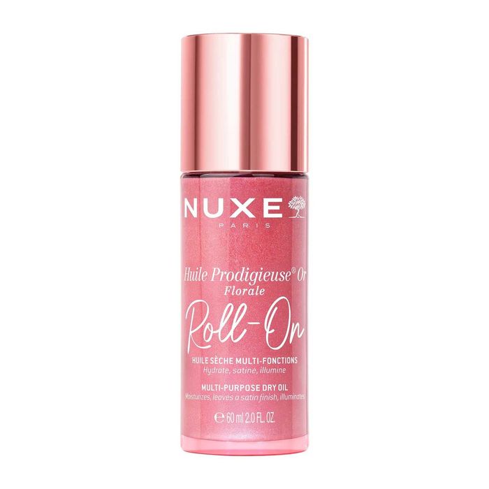 Nuxe roll on nuxe Huile Prodigieuse Or Florale, suchy olejek ze złotymi drobinkami do ciała, twarzy i włosów, roll-on, 60 ml