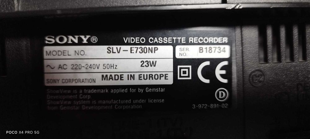 VHS Video Recorder, Sony Brand, Model SLV-E730NP + Remote Control64284332437378123