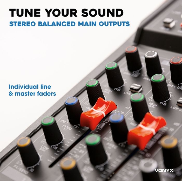 Mesa de Mistura 6 Canais c/ USB / BT / DSP (VM-KG06) - VONYX