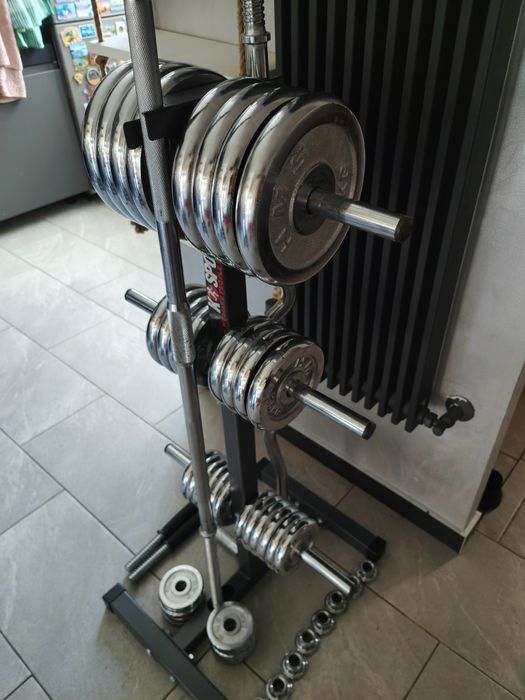 Zestaw do ćwiczeń HMS + ławeczka stojak siłownia  ciężary