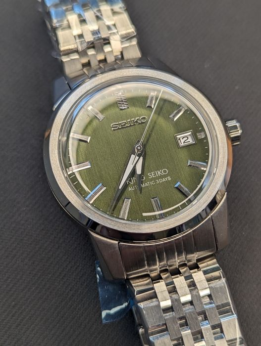 Seiko King mod wypukłe szkło zielona tarcza