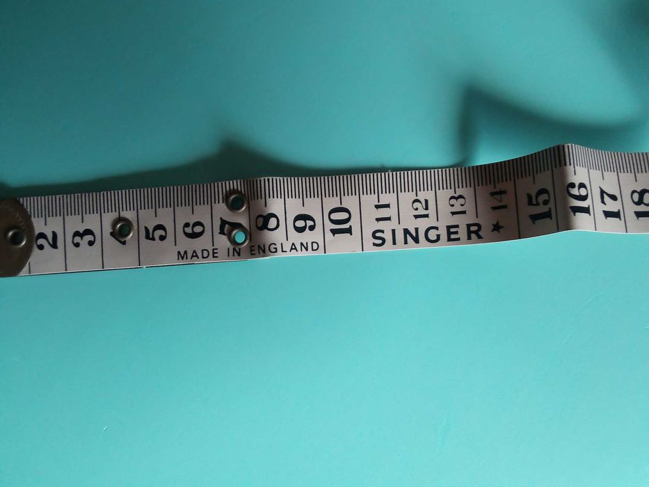 Fita métrica de costura, vintage, da marca Singer, fab. em Inglaterra