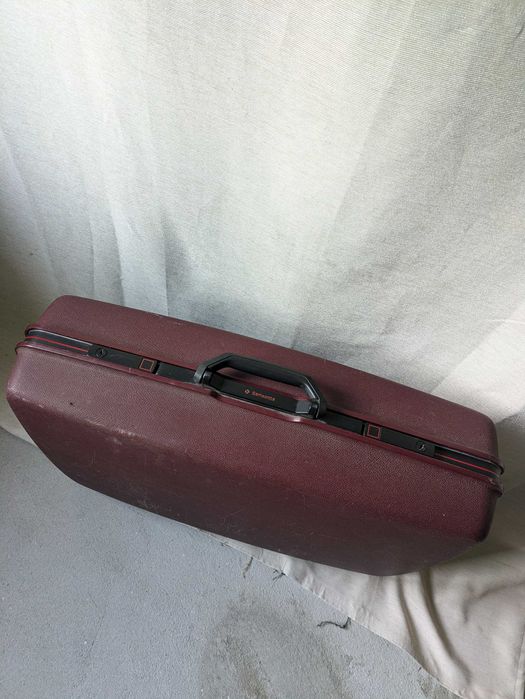 Vintage Samsonite Mala de Viagem Vermelha Hardshell Hardcase Belgium