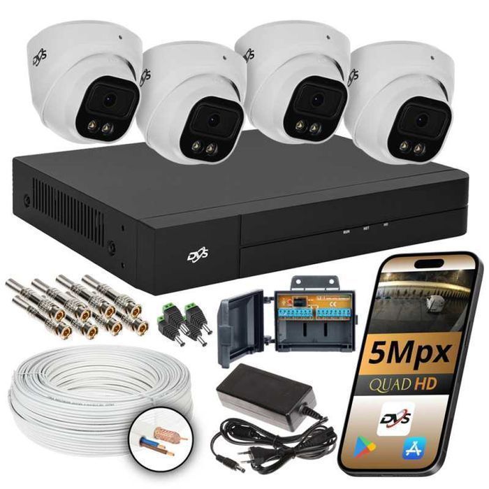 Zestaw monitoring rejestrator 4 kamery 5MP analog IR LED DVS DAHUA BCS