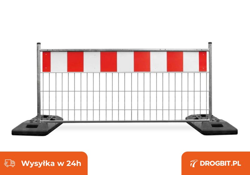 Zapora drogowa siatkowa U-20a wygrodzenie bhp roboty drogowe