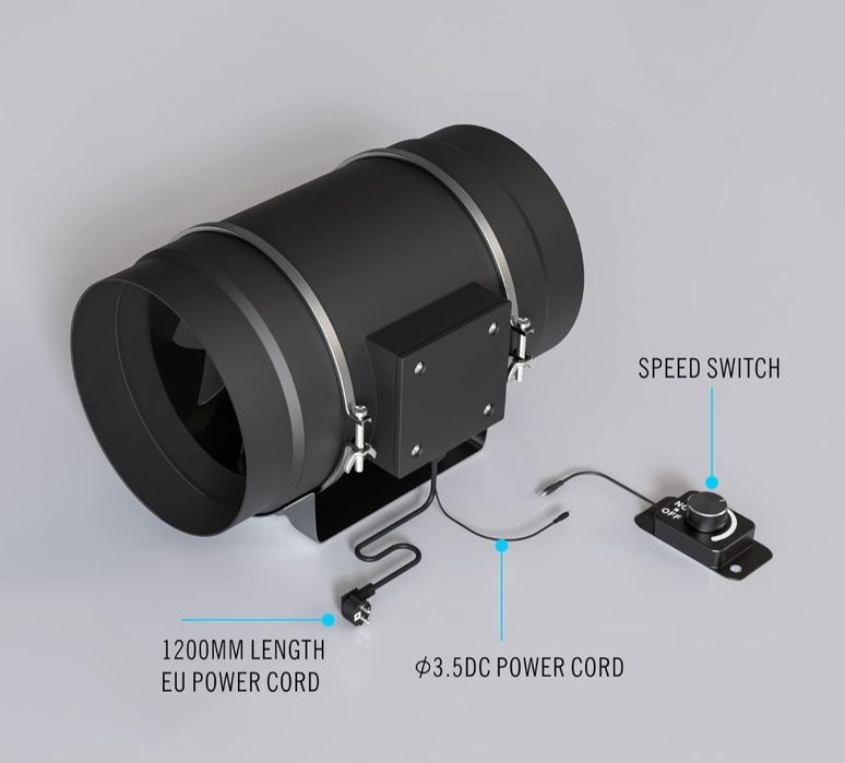 Extrator - Ventilador 200mm Mineração 180W 1400m3/h