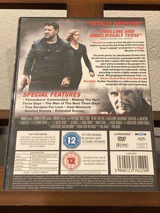 The Next Three Days (72 Horas) [2010] • DVD