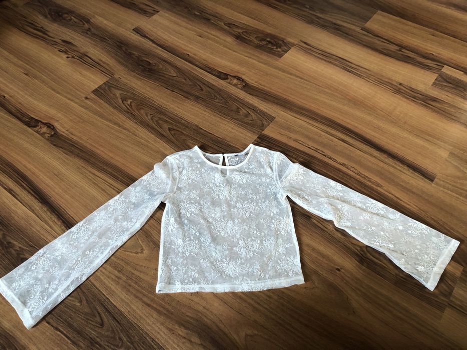 Koronkowa transparentna biała bluzka