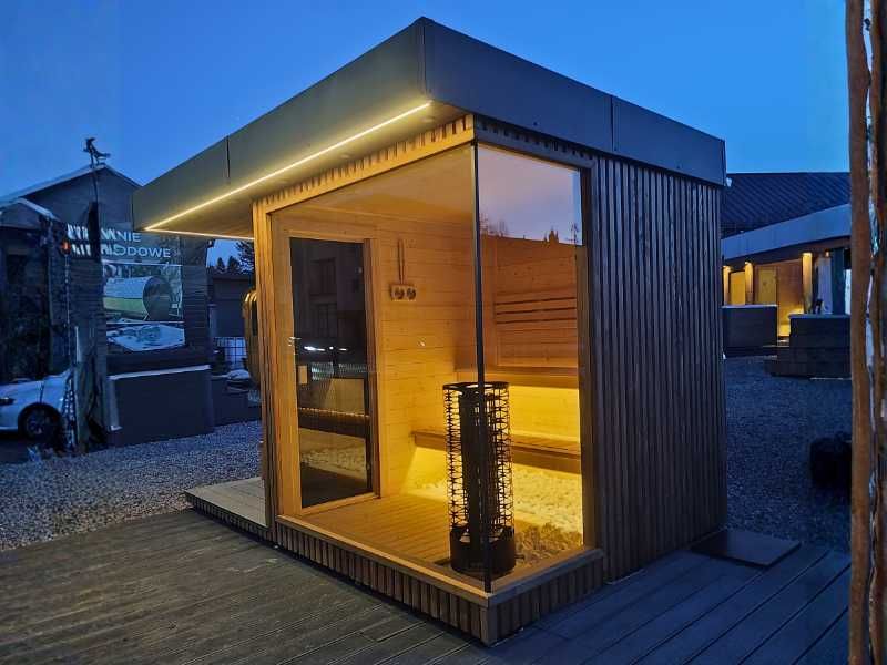 Sauna Ogrodowa z banią do Morsowania 3,5 m Całoroczna Producent MOKKO