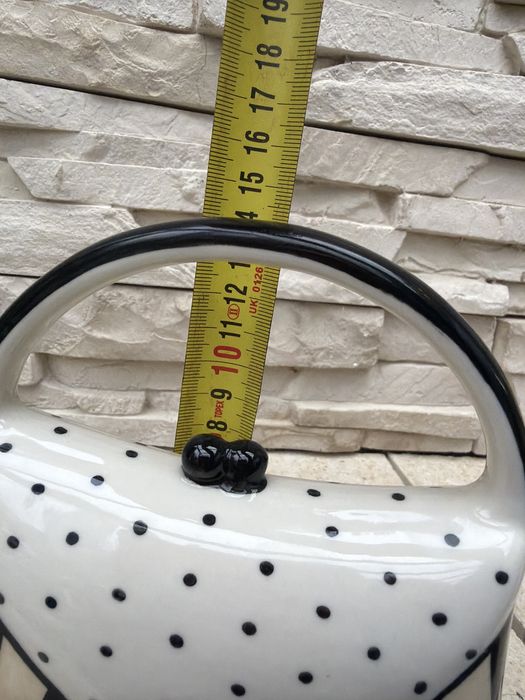 Skarbonka torebka z porcelany wzorowana na Gucci Dior hand painted