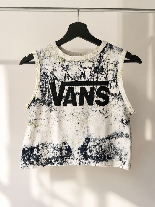 Top Vans Super Peachy XS/S – crop top, biało-czarny, idealny na lato