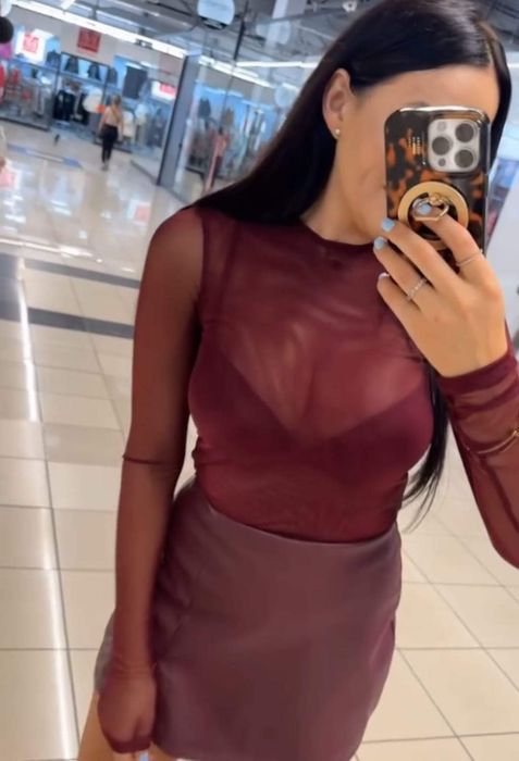 Bluzka siatka Siateczka la milla rozmiar 1 bordo