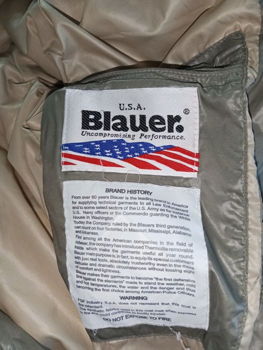 Blauer oryginalna kurtka płaszcz z piór i puchu S 36 piękny kolor