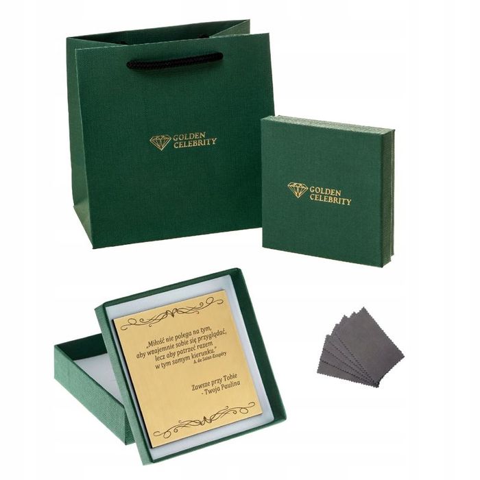 Złoty Łańcuszek Bismark Nieśmiertelnik Z Grawerem 925/585 Prezent 55cm