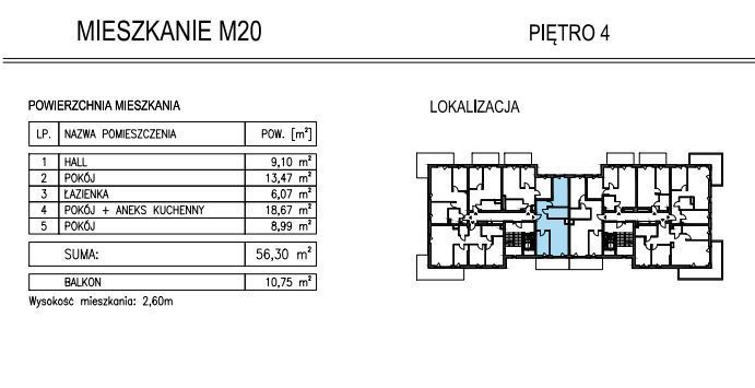 Nowe >3 pokoje > 56,30 m2 > Al. Solidarności