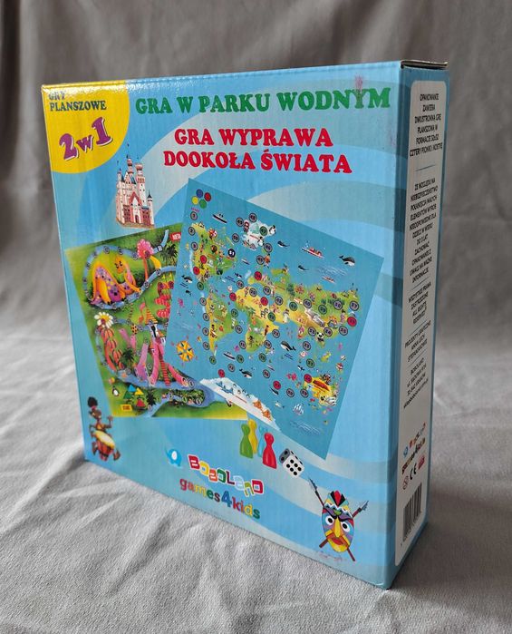 Gra planszowa 2w1 - Wyprawa Dookoła Świata - Gra w Parku Wodnym - komplet