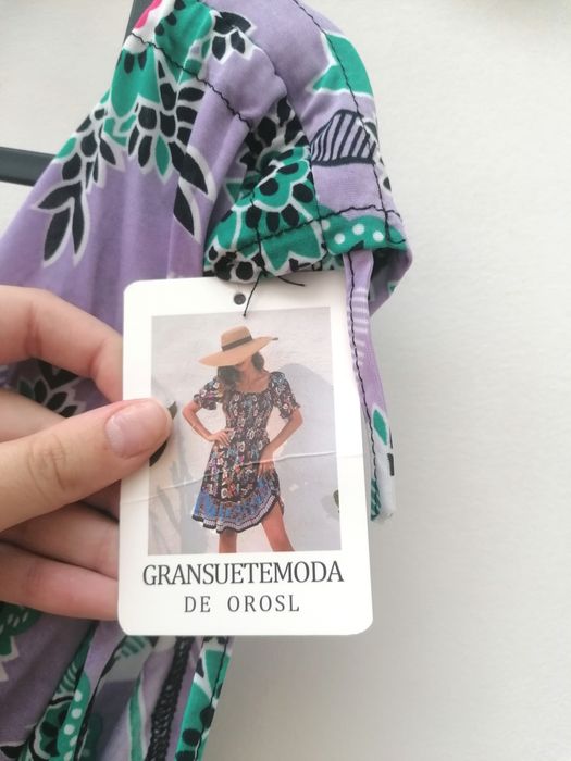 Vestido Mini Lilás com Padrão