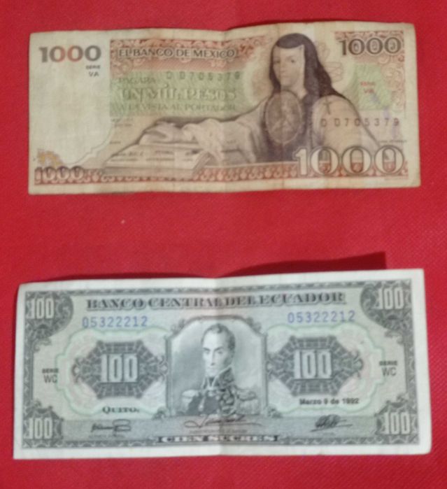 Notas estrangeiras antigas (América do sul)