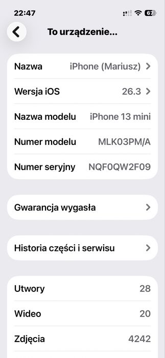 Sprzedam Iphone 13 mini 128GB