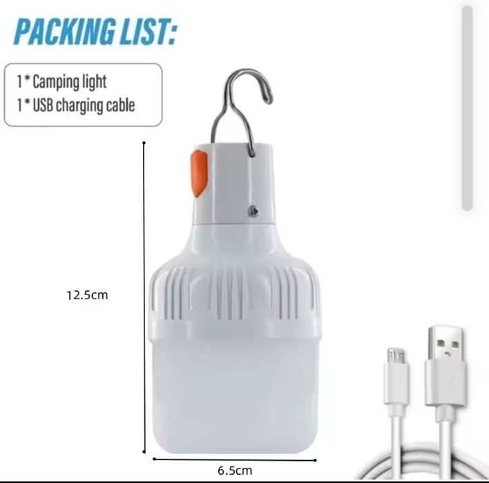 Luz portátil recarregável