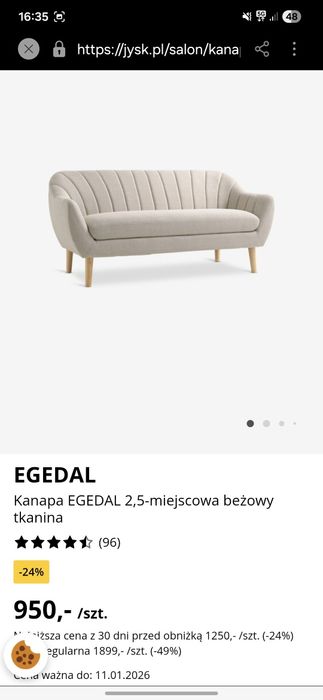 Kanapa Jysk 2,5 miejscowa