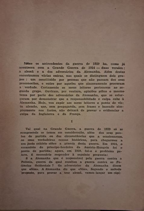 Livro "A Génesis da guerra de 1939" PORTES GRÁTIS
