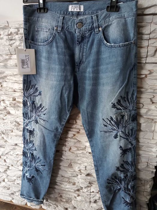 Pinko dżinsy 29 nowe hafty pinko jeans medusa