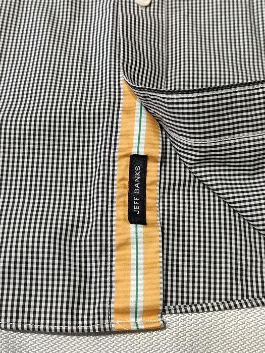 Мужская рубашка клетчатая серая черная белая Stvdio Jeff Banks Slim Fit