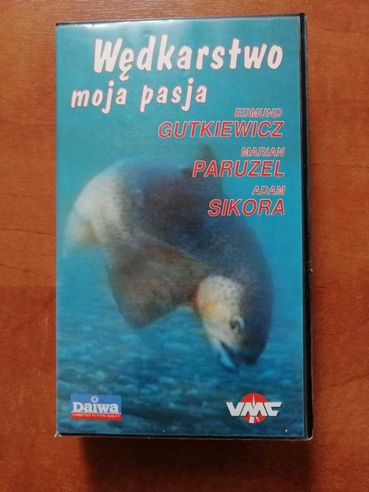 Kaseta VHS wędkarstwo, wędkarz. Wędkarstwo moja pasja. Paruzel, Sikora