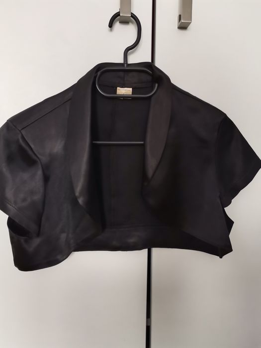 Bolerko satynowe czarne