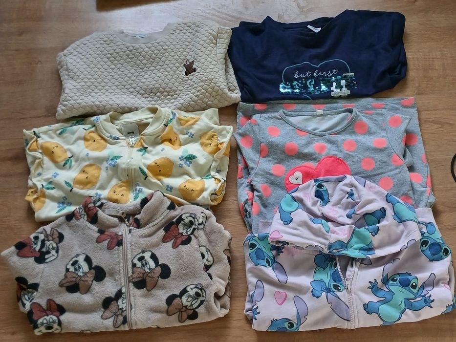 Bluzy dziewczęce, R. 134/140, 6 sztuk