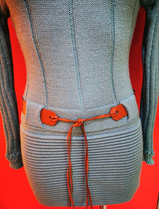 Sweterek sweter dekold tunika pasek