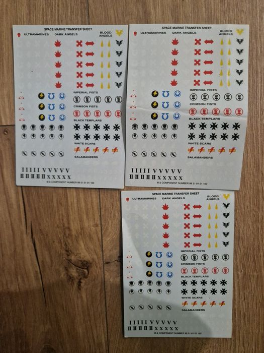 Kalkomanie Warhammer 40k, Eldar, Drukhari, SW, SM, Orks, Necrons , Tau