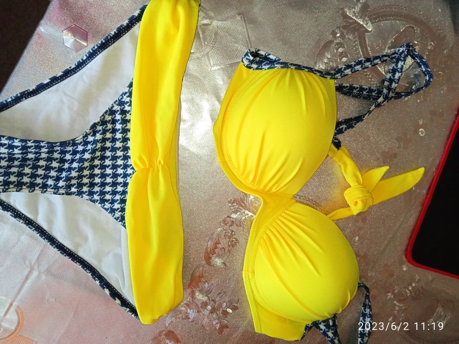 Купальник жовто синій
