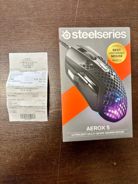 Mysz SteelSeries Aerox 5 USB RGB Gwarancja 11.02.2028 r.