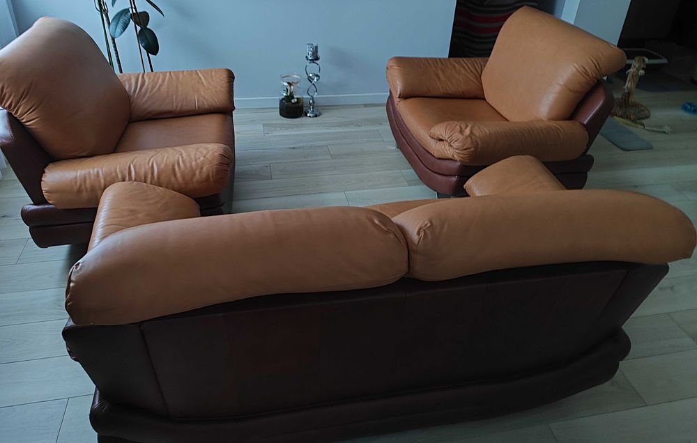 Skórzany zestaw wypoczynkowy