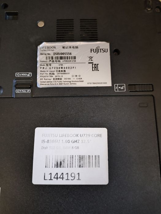 Laptop Fujitsu lifebook U729 dysk 1T SSD M2 sata