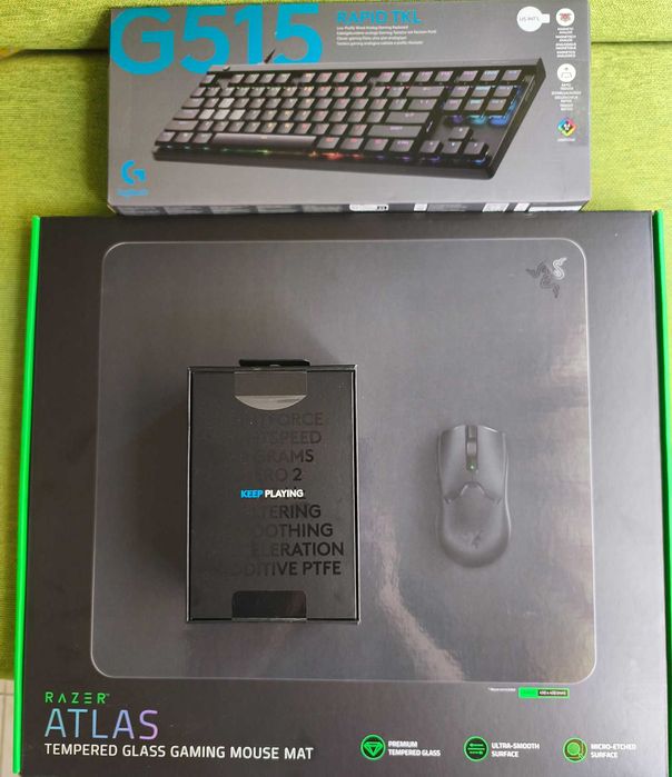 Periféricos Gaming NOVO – Rato Superlight 2 + Teclado G515 + Tapete Razer Atlas | 250€
