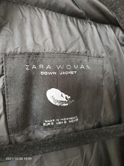 Zara woman 36 s super puchowa puch czarna taliowana
