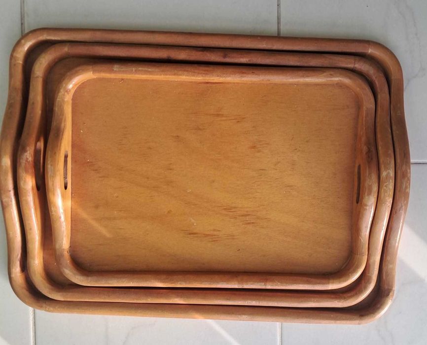 Vintage Pine Wood Serving Trays